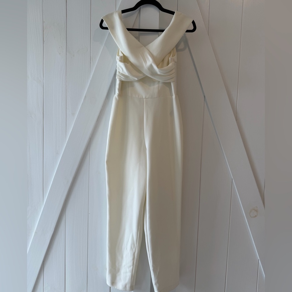 *New* H&M Ivory Cross-Front Jumpsuit